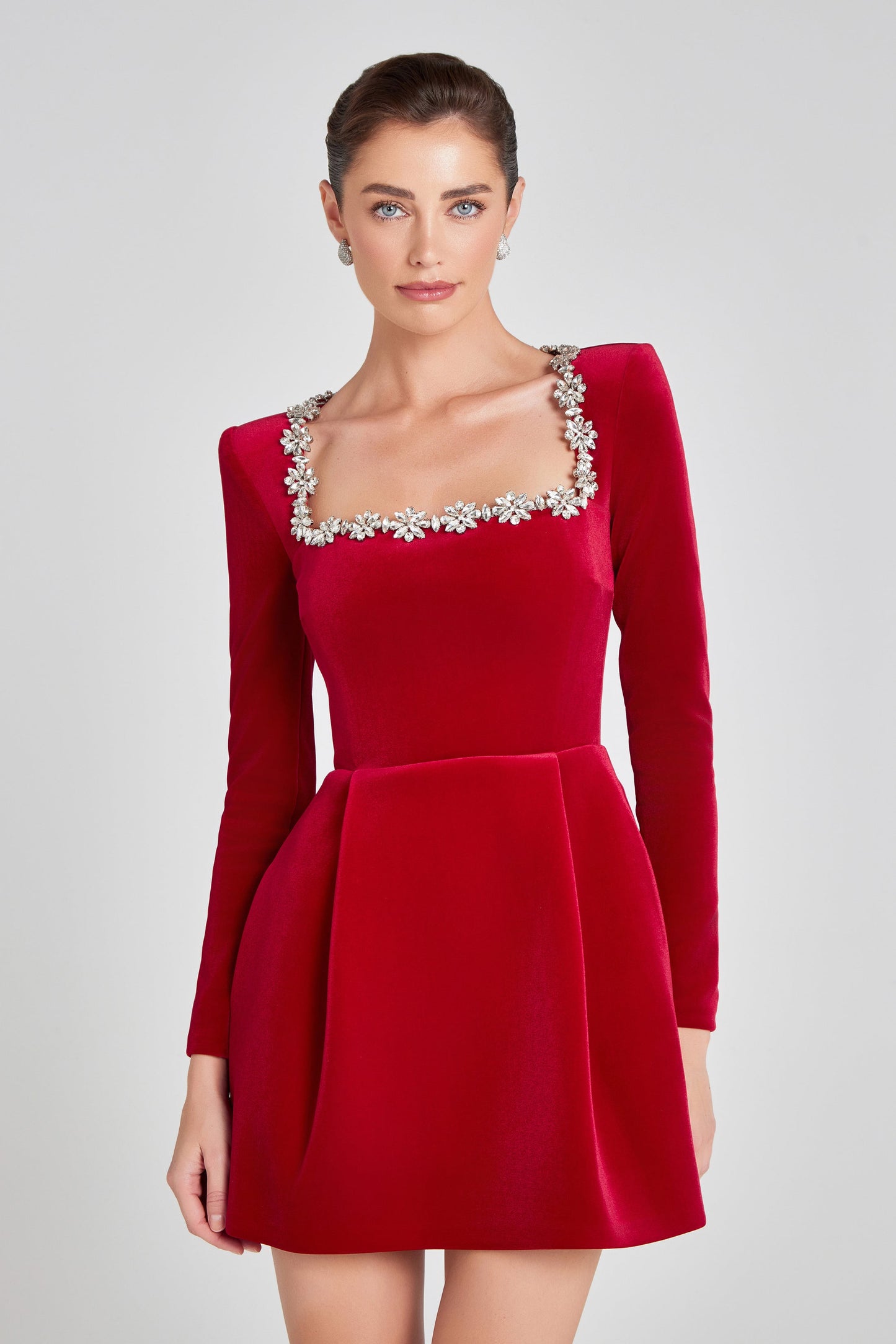 AMBER VELVET MINI DRESS